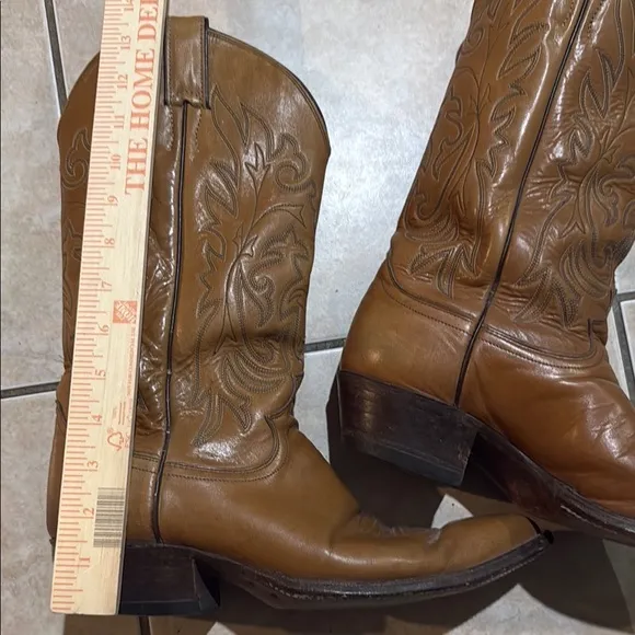 Justin Sz 9 D Brown Leather Cowboy Boots