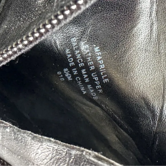 Marc Fisher Black Leather Gold Ankle Boots Stiletto Booties 8.5