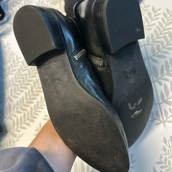 Michael Kors Women’s Hamilton Black leather riding boots - 6.5