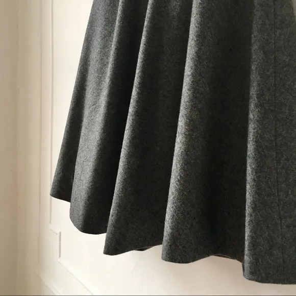 MIDI GRAY WOOL SKIRT