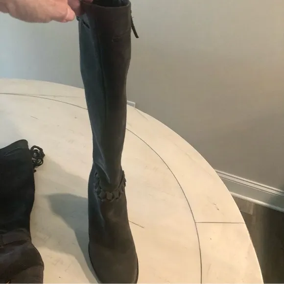 Nieman Marcus Gray Suede Boots