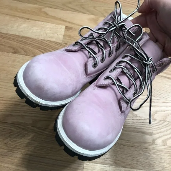 Timberland Leather Lavender Purple Boots Sz 13.5 Kids Girls Toddler